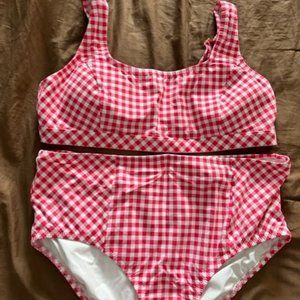 Draper James Square Neck Bralette Bikini top with matching high waisted bottoms